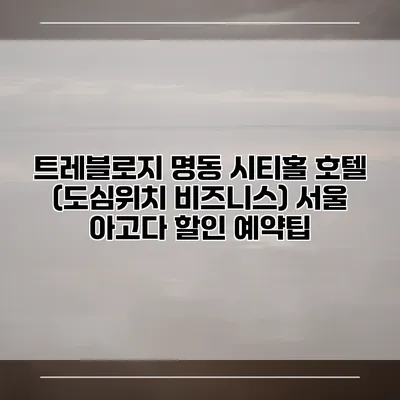 트레블로지 명동 시티홀 호텔 (도심위치 비즈니스) 서울 아고다 할인 예약팁