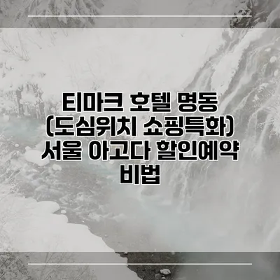 티마크 호텔 명동 (도심위치 쇼핑특화) 서울 아고다 할인예약 비법
