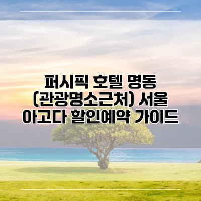 퍼시픽 호텔 명동 (관광명소근처) 서울 아고다 할인예약 가이드