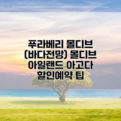 푸라베리 몰디브 (바다전망) 몰디브 아일랜드 아고다 할인예약 팁