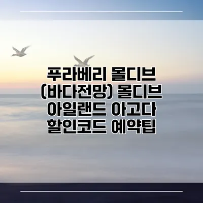 푸라베리 몰디브 (바다전망) 몰디브 아일랜드 아고다 할인코드 예약팁
