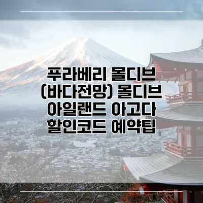 푸라베리 몰디브 (바다전망) 몰디브 아일랜드 아고다 할인코드 예약팁