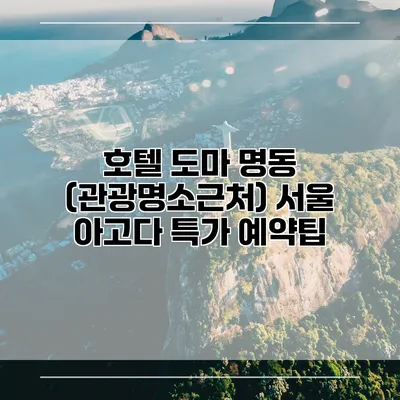 호텔 도마 명동 (관광명소근처) 서울 아고다 특가 예약팁