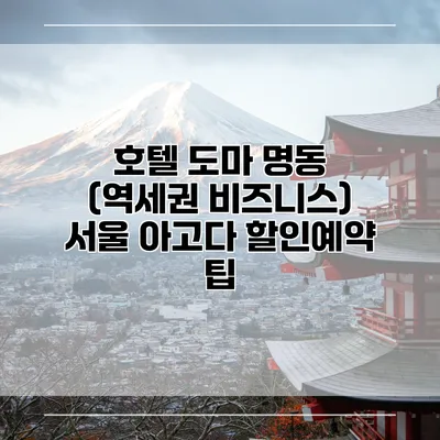 호텔 도마 명동 (역세권 비즈니스) 서울 아고다 할인예약 팁