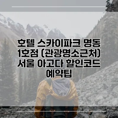 호텔 스카이파크 명동 1호점 (관광명소근처) 서울 아고다 할인코드 예약팁