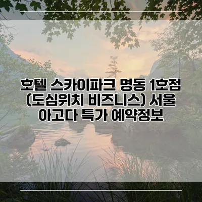 호텔 스카이파크 명동 1호점 (도심위치 비즈니스) 서울 아고다 특가 예약정보
