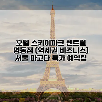 호텔 스카이파크 센트럴 명동점 (역세권 비즈니스) 서울 아고다 특가 예약팁