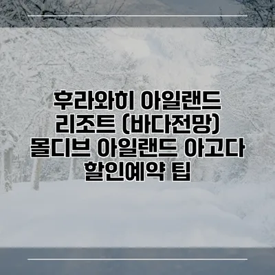 후라와히 아일랜드 리조트 (바다전망) 몰디브 아일랜드 아고다 할인예약 팁